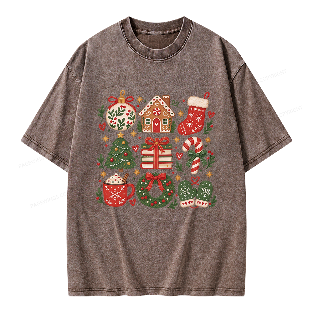 Pagewings Christmas Gift Unisex Washed T-shirt