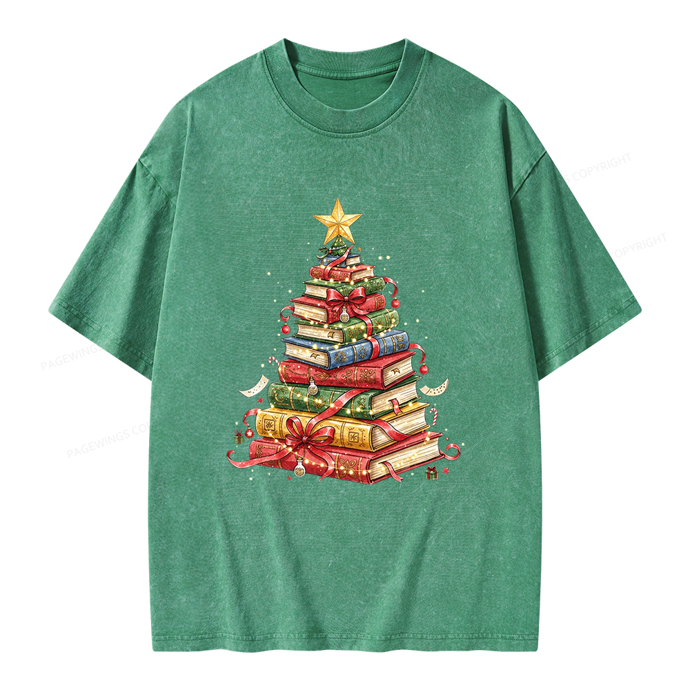 Pagewings Christmas Tree Unisex Washed T-shirt