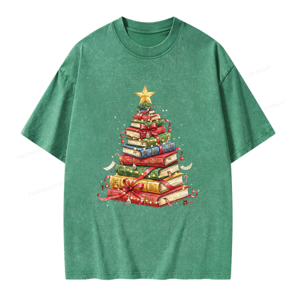Pagewings Christmas Tree Unisex Washed T-shirt