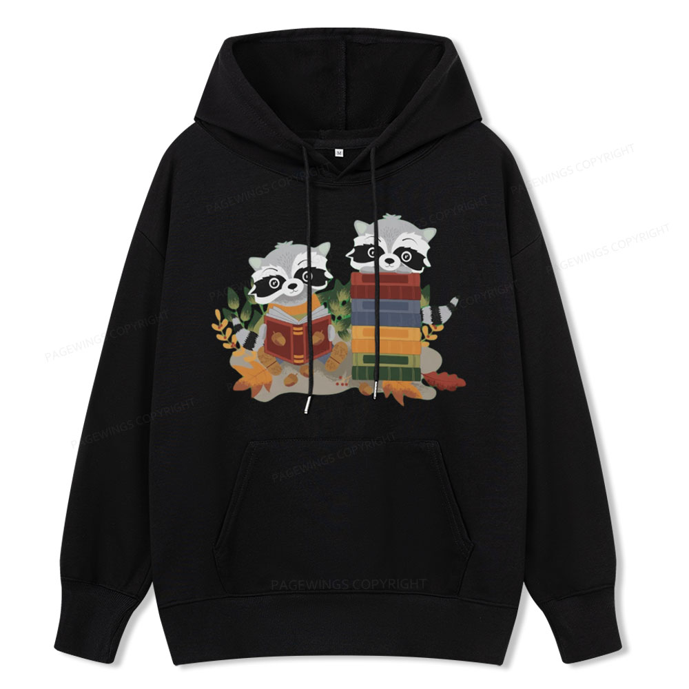 Pagewings Two Raccoons with Books Unisex Classic Hoodie