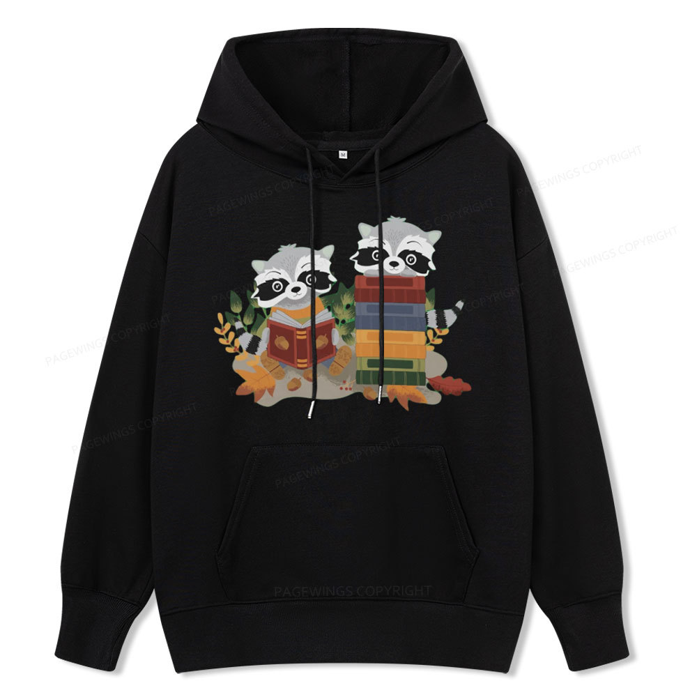 Pagewings Two Raccoons with Books Unisex Classic Hoodie