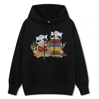 Pagewings Two Raccoons with Books Unisex Classic Hoodie