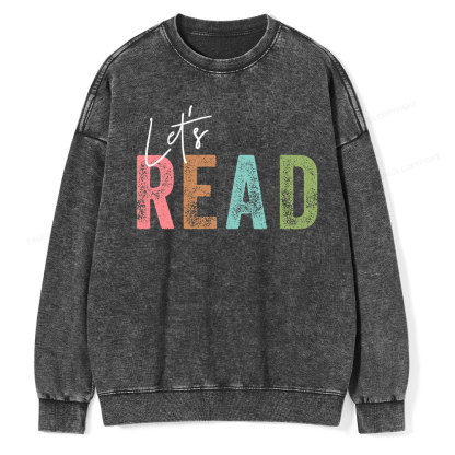 Pagewings Let's Read Unisex Washed Sweatshirt