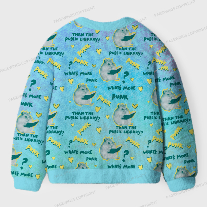 Pagewings What’s More Punk Than The Public Library Unisex Ugly Cardigan Sweaters