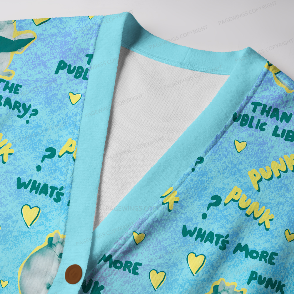 Pagewings What’s More Punk Than The Public Library Unisex Ugly Cardigan Sweaters