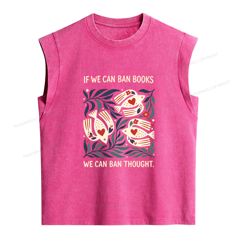 Pagewings If We Can Ban Books Women's Washed Tank Top