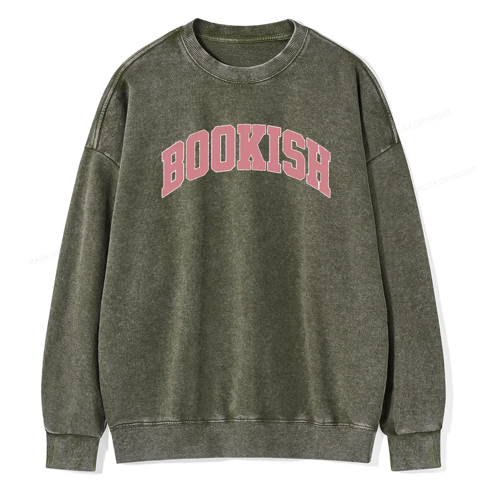 Pagewings Bookworm Bookish Style Unisex Washed Sweatshirt