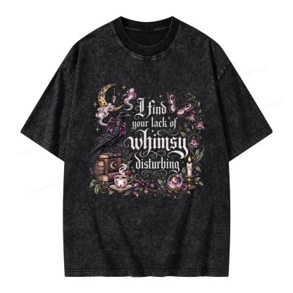 Pagewings Book I Find Your Lack of Whimsy Disturbing Unisex Washed T-shirt