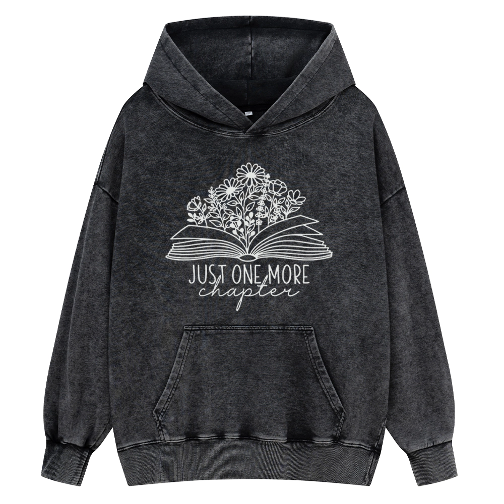 Pagewings Just One More Chapter Unisex Washed Hoodie