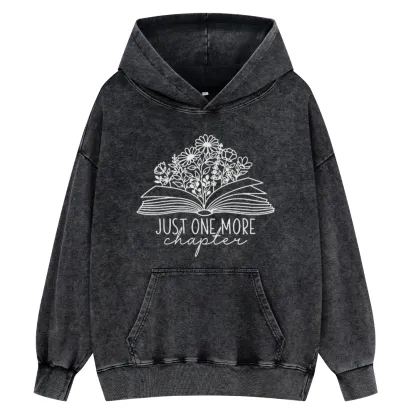 Pagewings Just One More Chapter Unisex Washed Hoodie