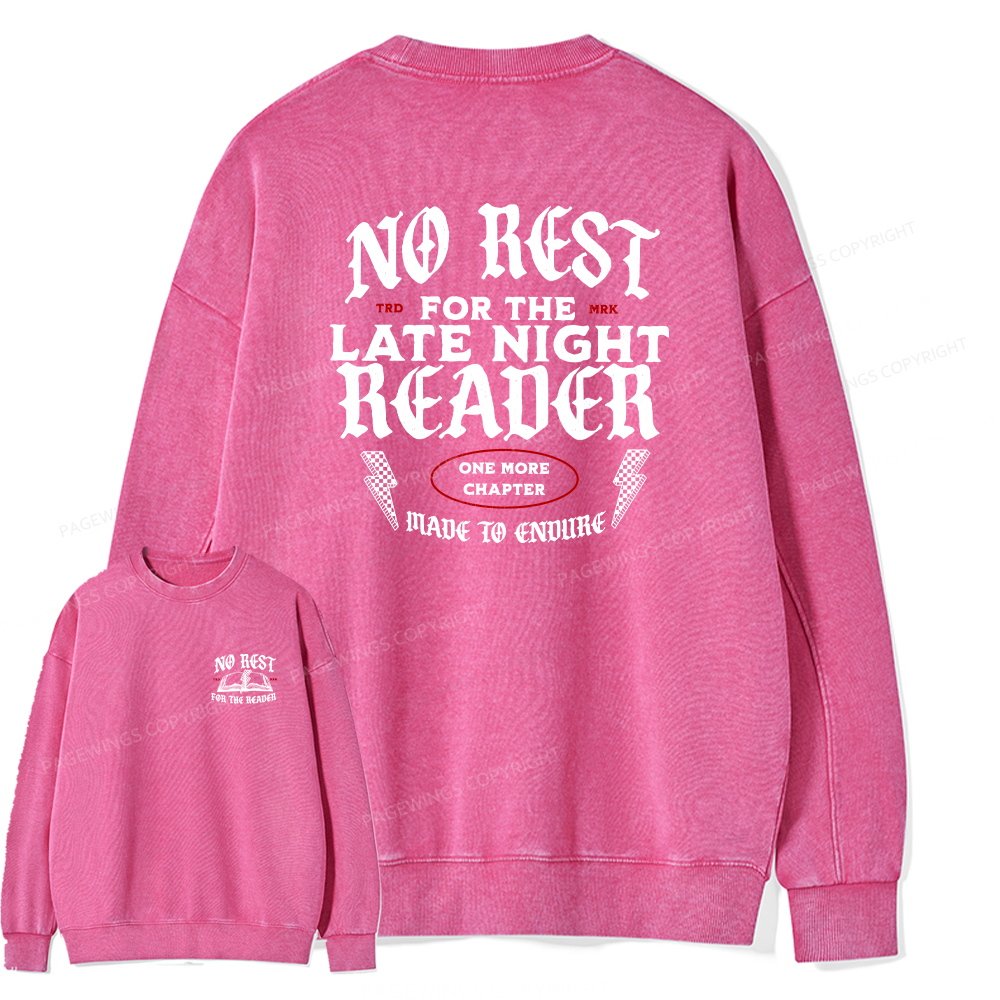 Pagewings No Rest For The Late Night Reader Unisex Washed Sweatshirt