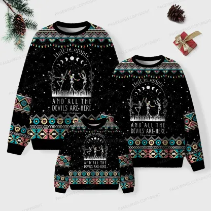 Pagewings Hell Is Empty And All The Devils Are Here Unisex Ugly Knit Sweatshirt