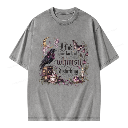 Pagewings Book I Find Your Lack of Whimsy Disturbing Unisex Washed T-shirt