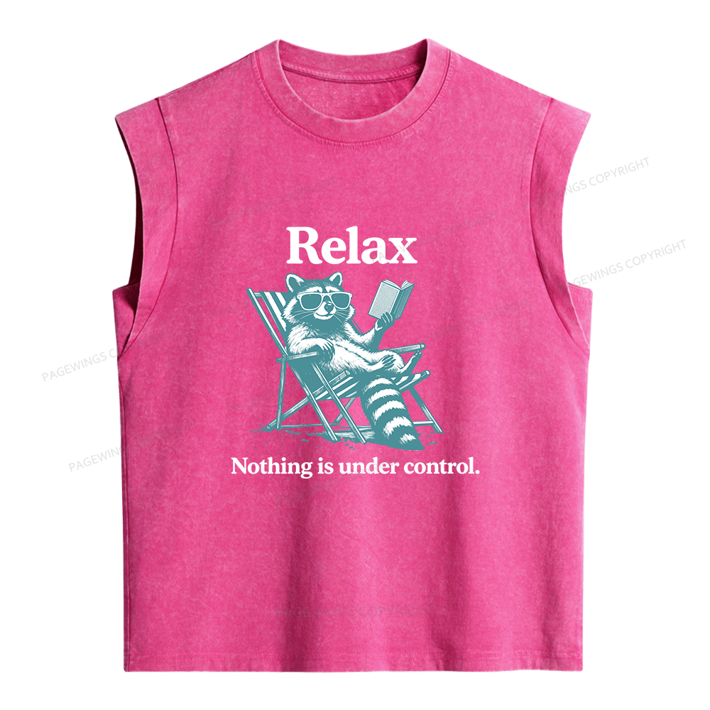 Pagewing Funny Raccoon Women's Washed Tank Top