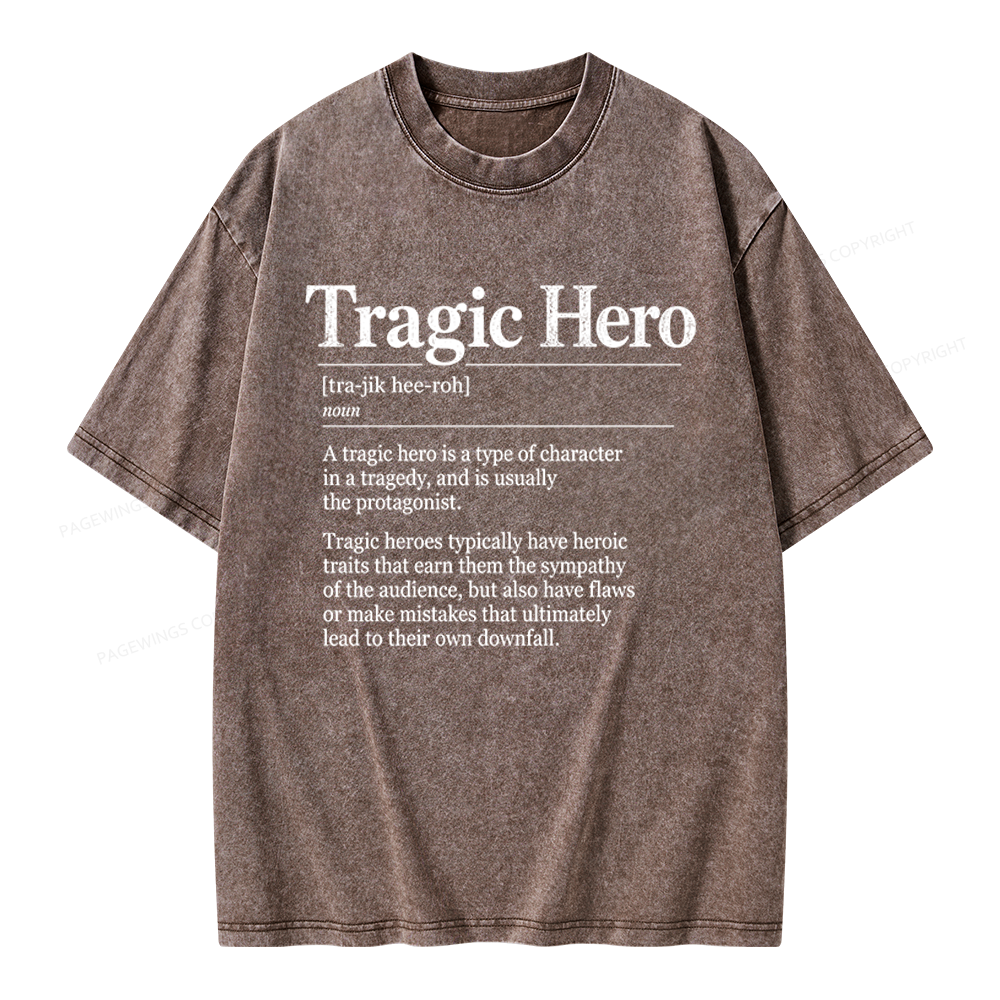 Pagewings Tragic Hero Unisex Washed T-shirt