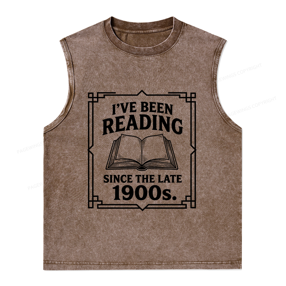 Pagewings I’ve Been Reading Since The Late 1900s Unisex Washed Tank Top
