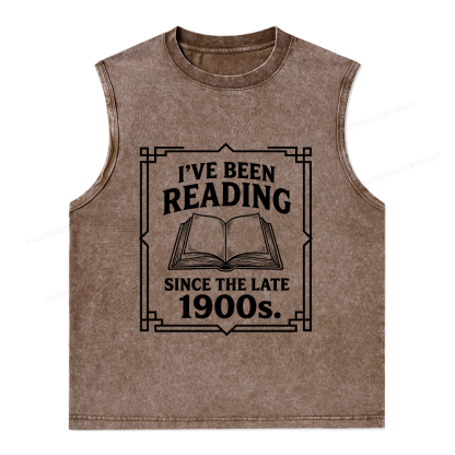 Pagewings I’ve Been Reading Since The Late 1900s Unisex Washed Tank Top