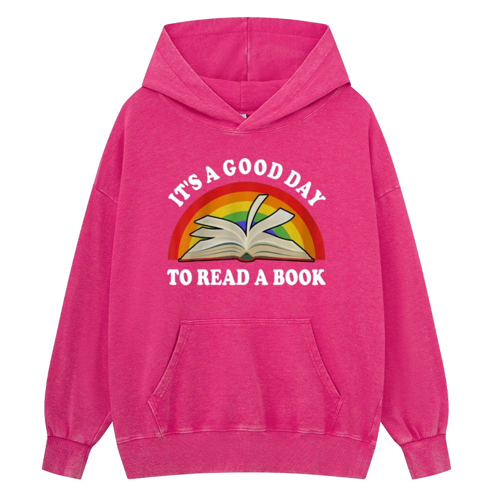 Pagewings It‘s A Good Day To Read A Book Unisex Washed Hoodie