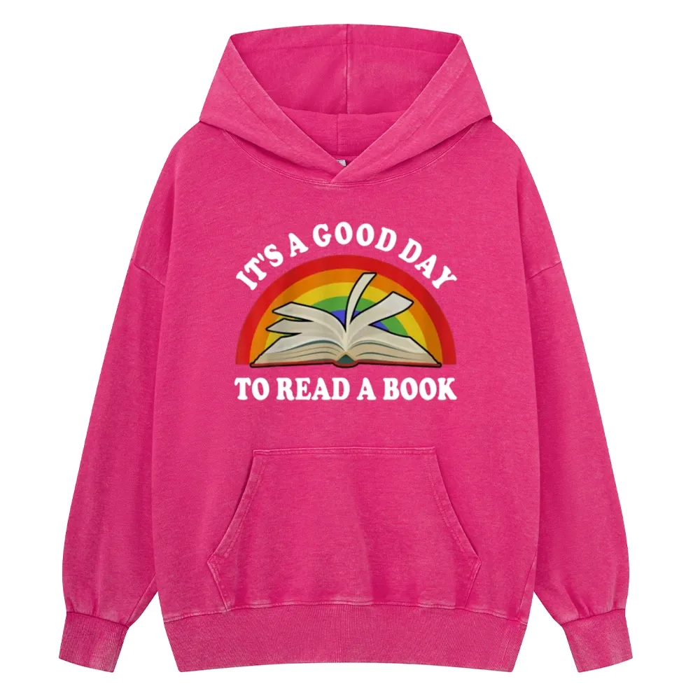 Pagewings It‘s A Good Day To Read A Book Unisex Washed Hoodie