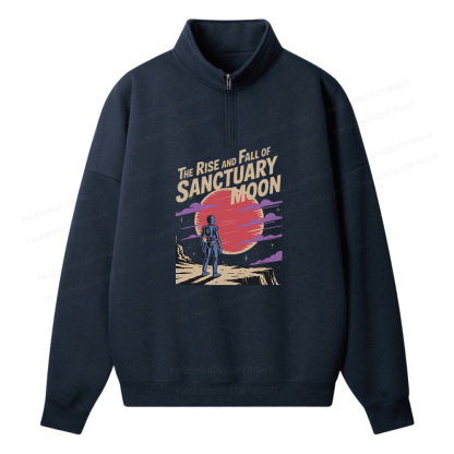 Pagewings The Rise And Fall Of Sanctuary Moon Unisex Half Zip Fleece Sweatshirt 