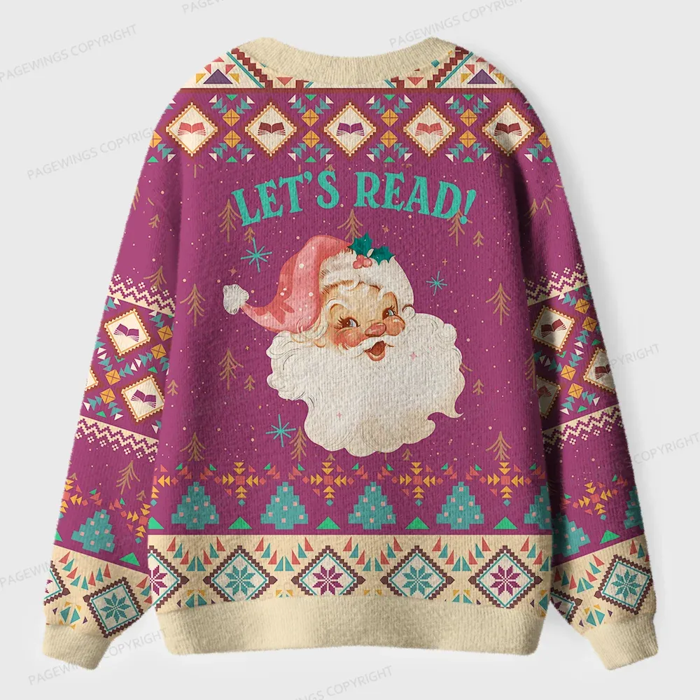 Pagewings Let's Read Unisex Ugly Cardigan Sweaters