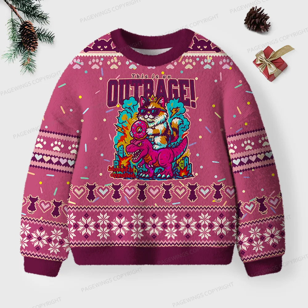 Pagewings This Is An Outrage Unisex Ugly Knit Sweatshirt