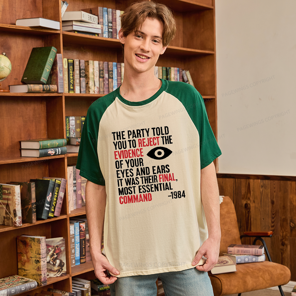 Pagewings Dystopia Quote Raglan T-shirt