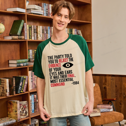 Pagewings Dystopia Quote Raglan T-shirt