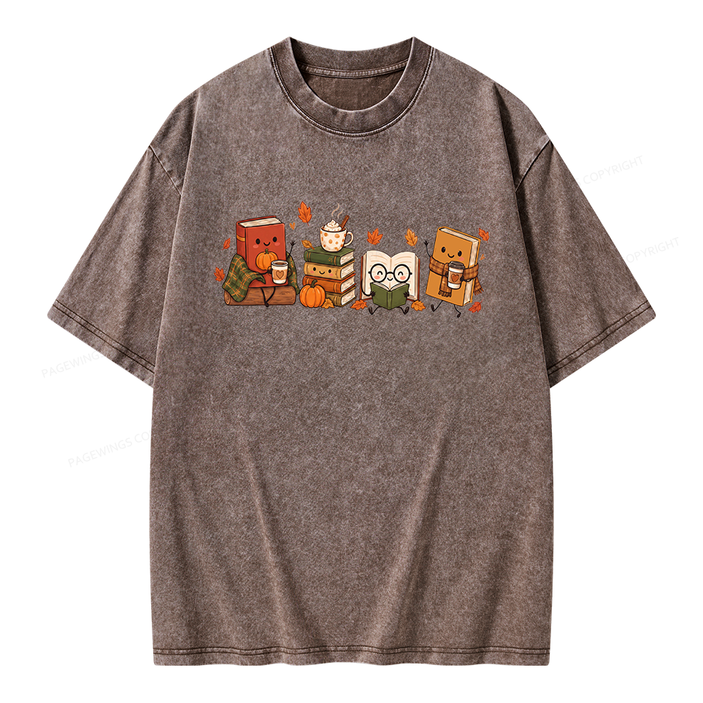 Pagewings Cozy Book Lover Unisex Washed T-shirt