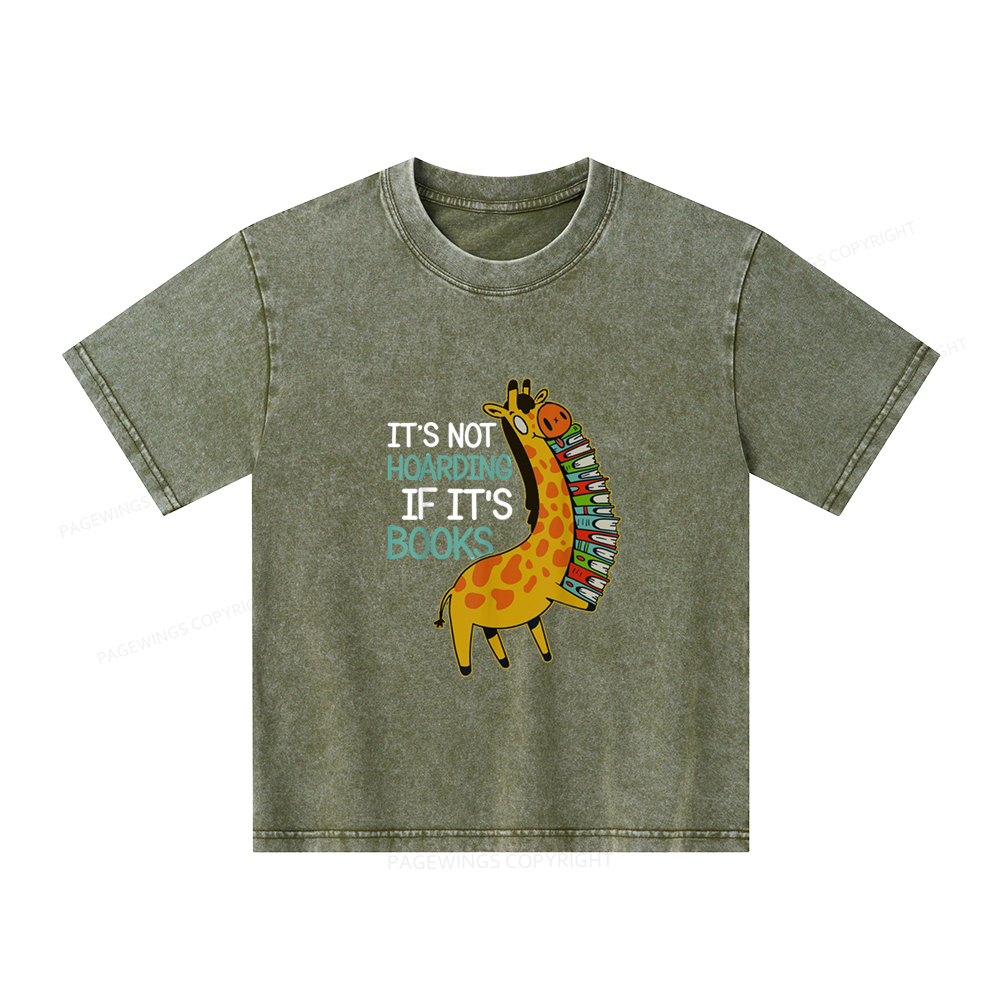 Pagewings It's Not Hoarding If It's Books Unisex Kids Washed T-shirt