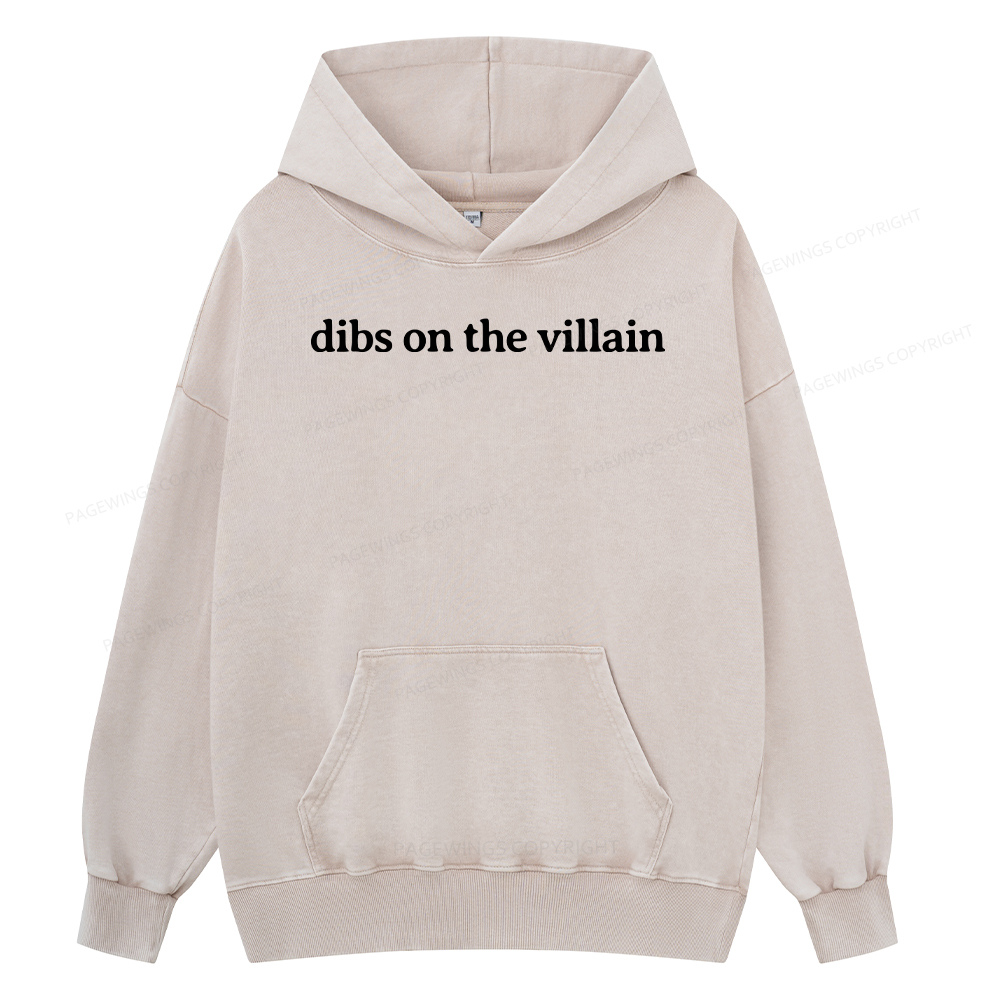 Pagewings Dibs On The Villain Unisex Washed Hoodie
