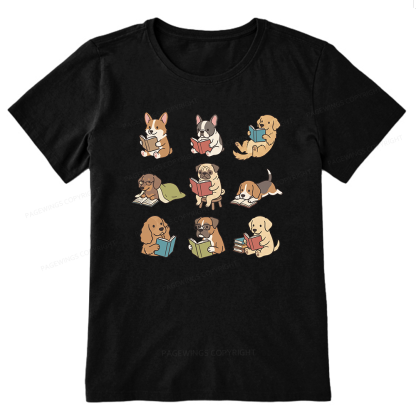 Pagewings Funny Dog Reading Unisex Classic T-shirt