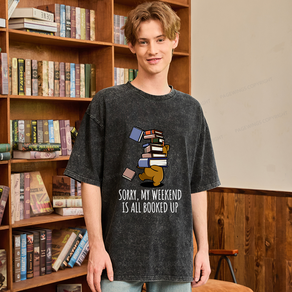 Pagewings Weekend Booked Up Unisex Washed T-shirt