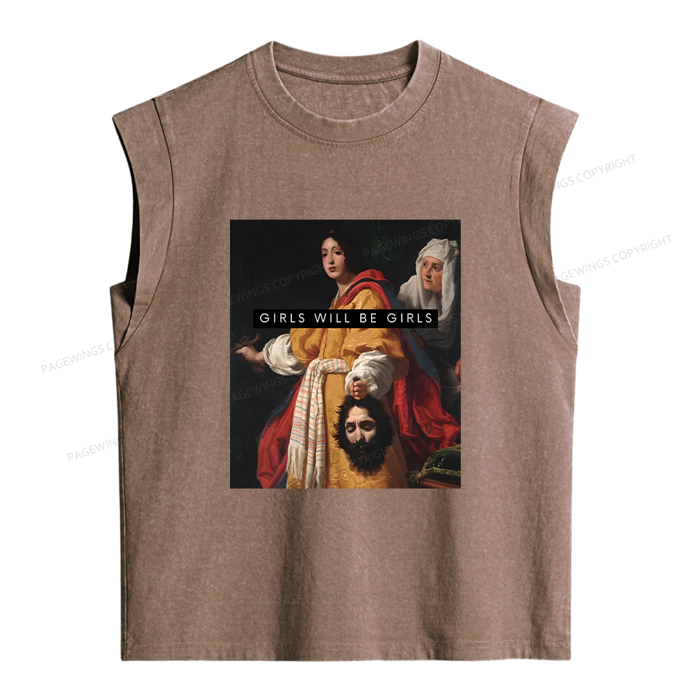 Pagewings Girls Will be Girls Women's Washed Tank Top