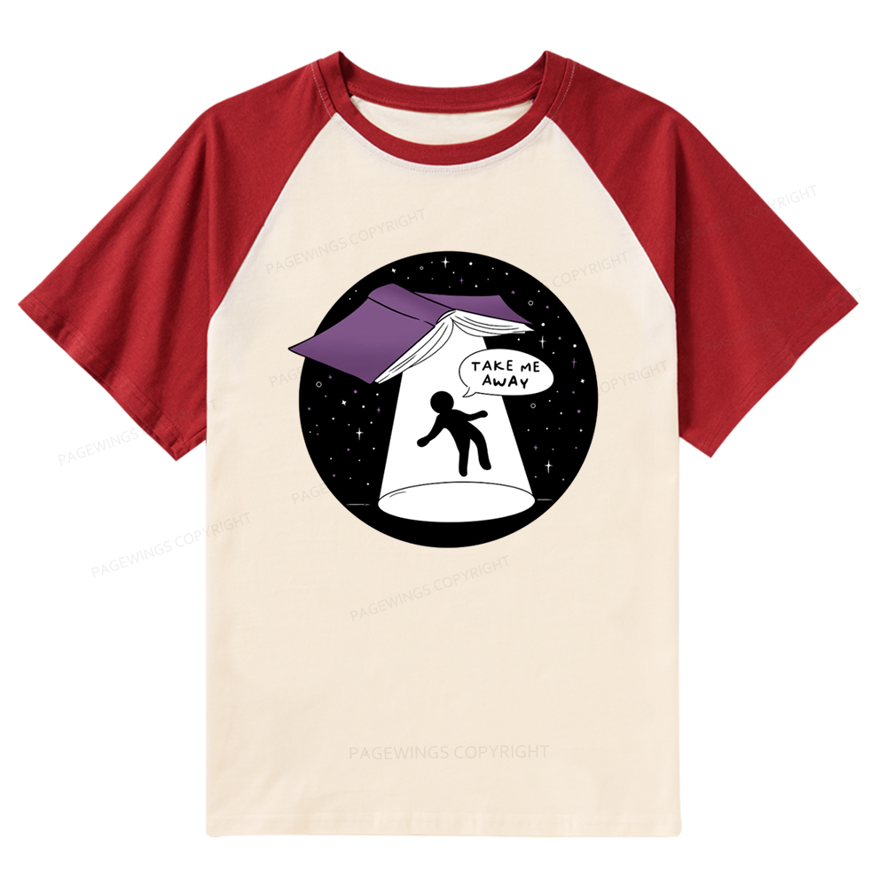 Pagewings Take Me Away Raglan T-shirt