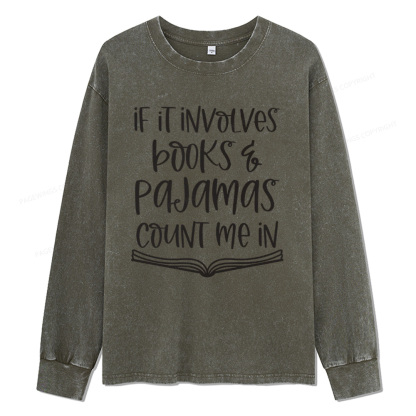 Pagewings  Books And Pajamas Unisex Washed Long Sleeve T-shirt