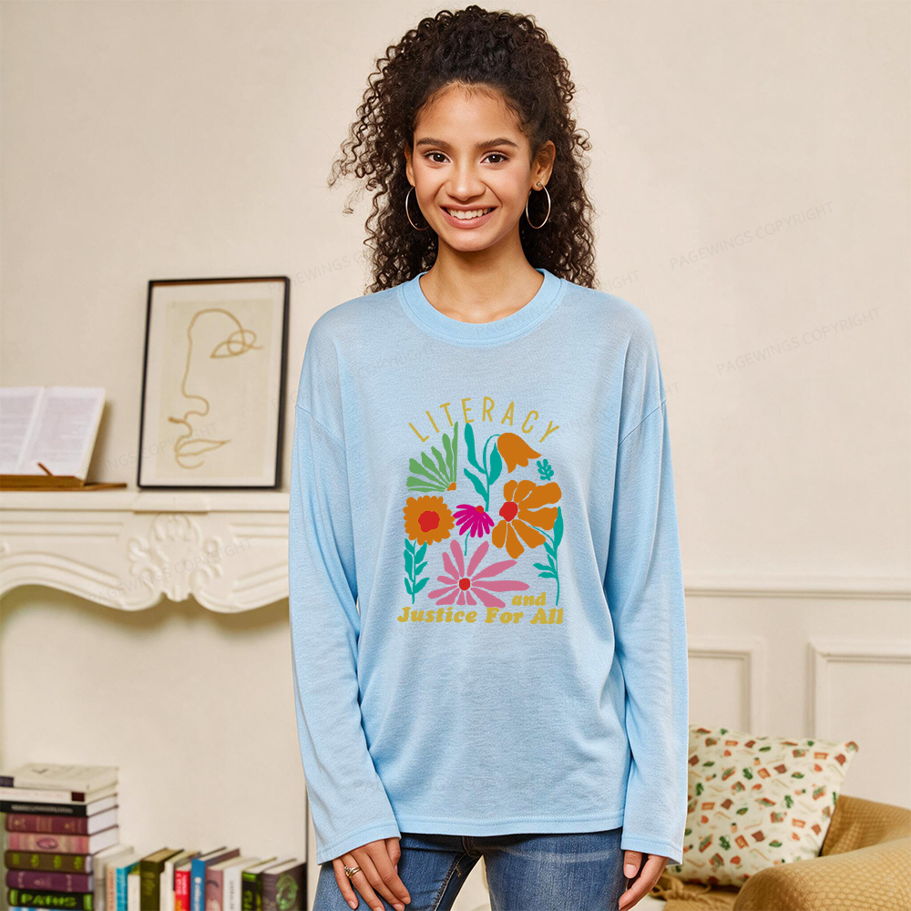 Pagewings Literacy And Justice Unisex Lightweight Long Sleeve T-Shirt
