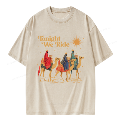 Pagewings Tonight We Ride Unisex Washed T-shirt