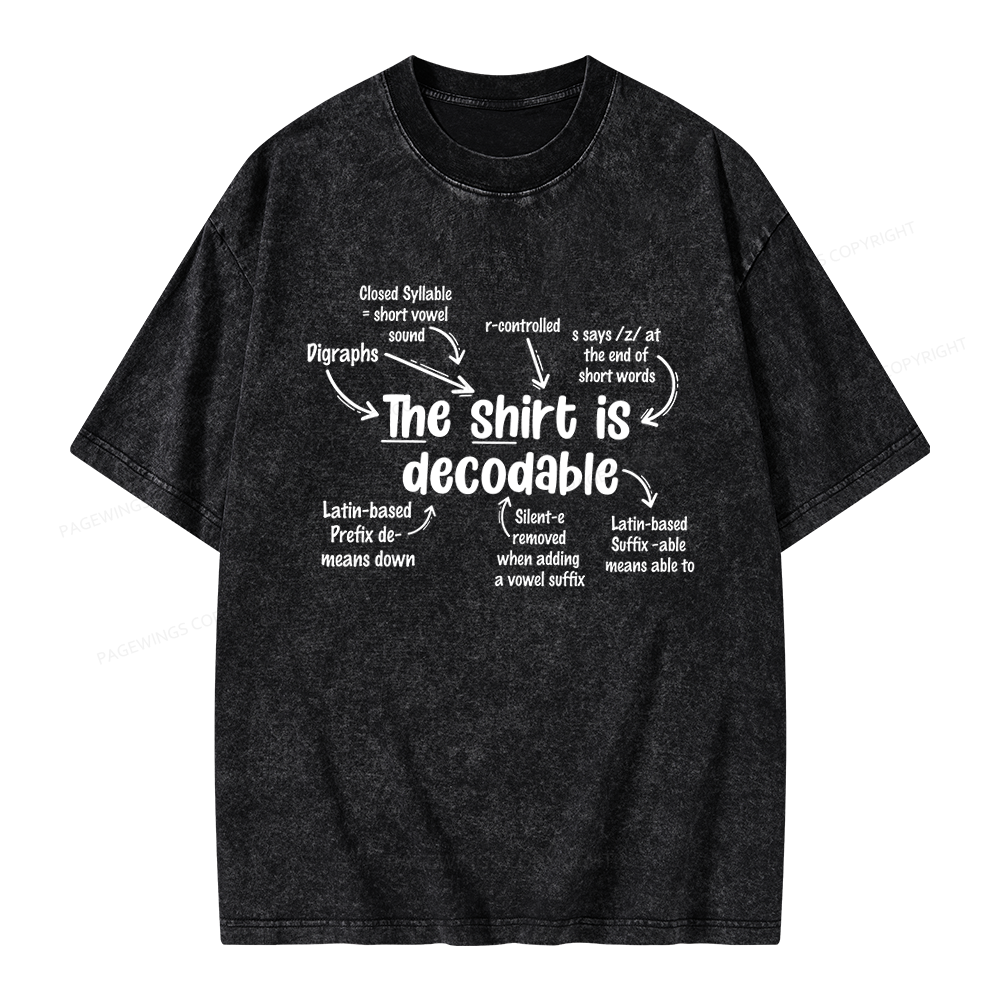 Pagewings The Shirt Is Decodable Unisex Washed T-shirt