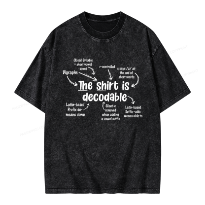 Pagewings The Shirt Is Decodable Unisex Washed T-shirt