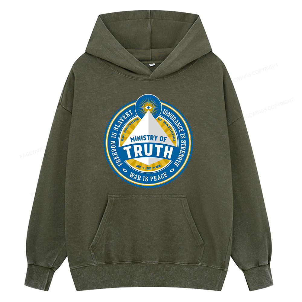 Pagewings Ministry of Truth Unisex Washed Hoodie