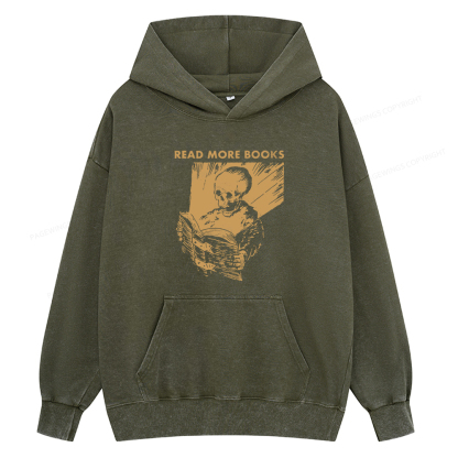 Pagewings Read More Books Unisex Washed Hoodie