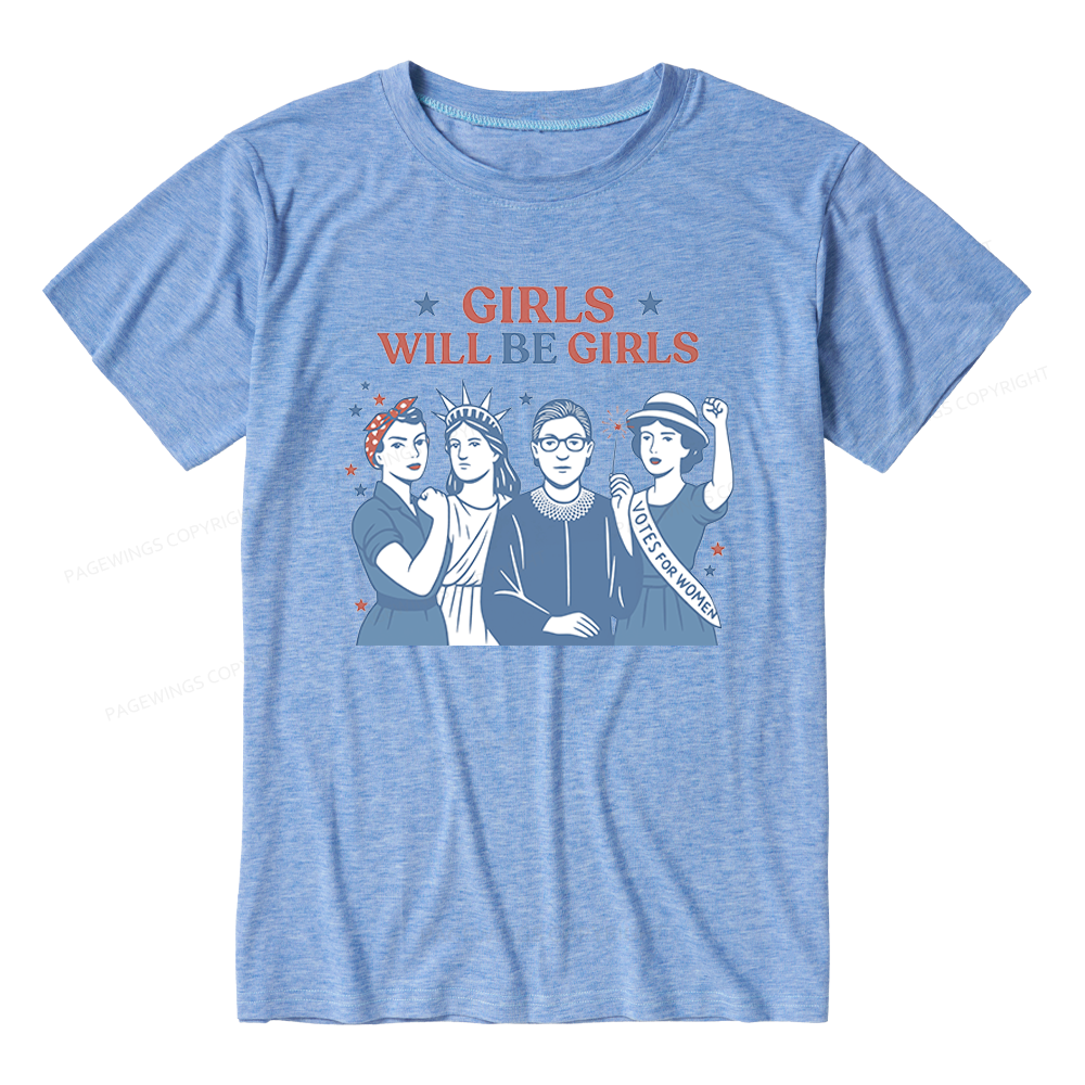 Pagewings Girls Will be Girls Unisex Heather T-Shirt