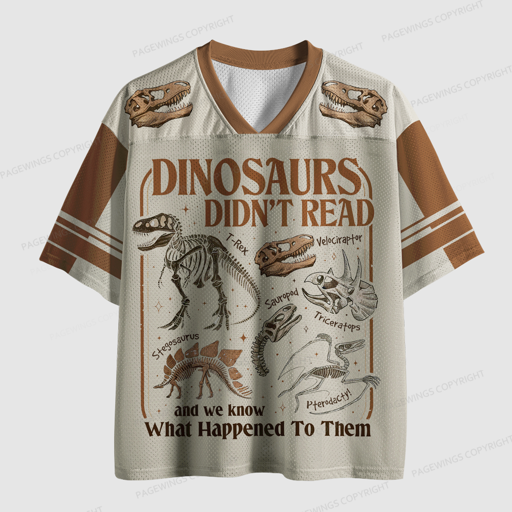 Pagewings Dinosaurs Didn’t Read Unisex Mesh Jersey