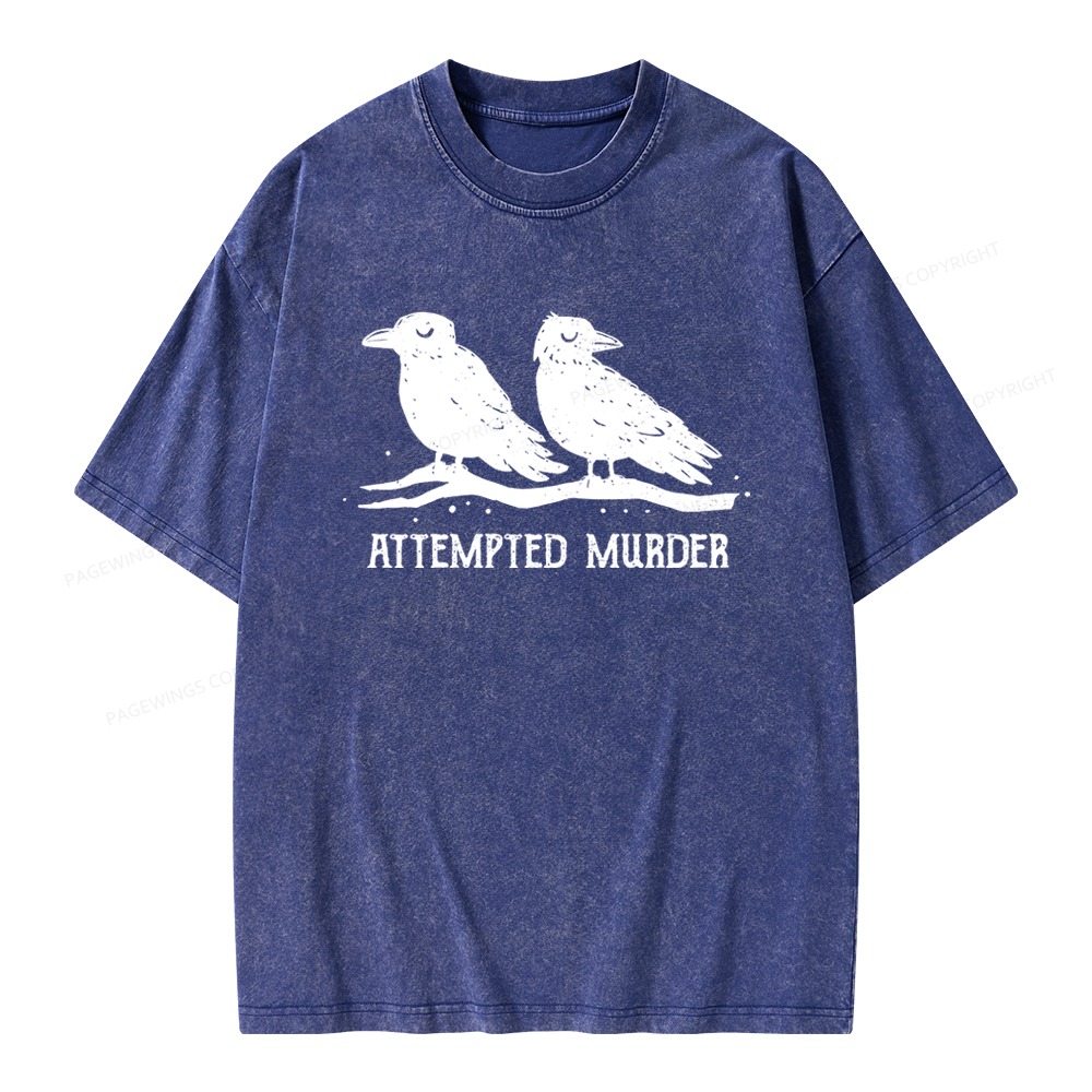 Pagewings Attempted Murder Unisex Washed T-shirt