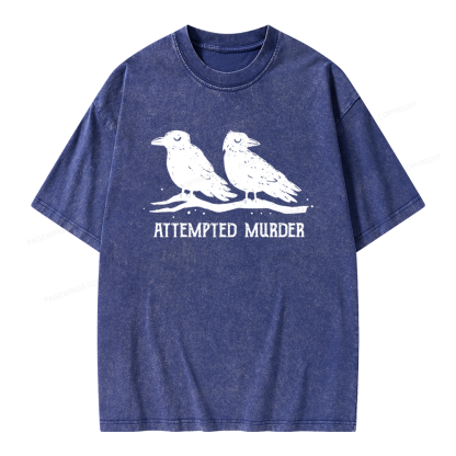 Pagewings Attempted Murder Unisex Washed T-shirt