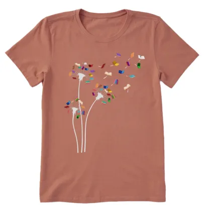Pagewings Cute Dandelion Books Flower Fly Unisex Classic T-shirt