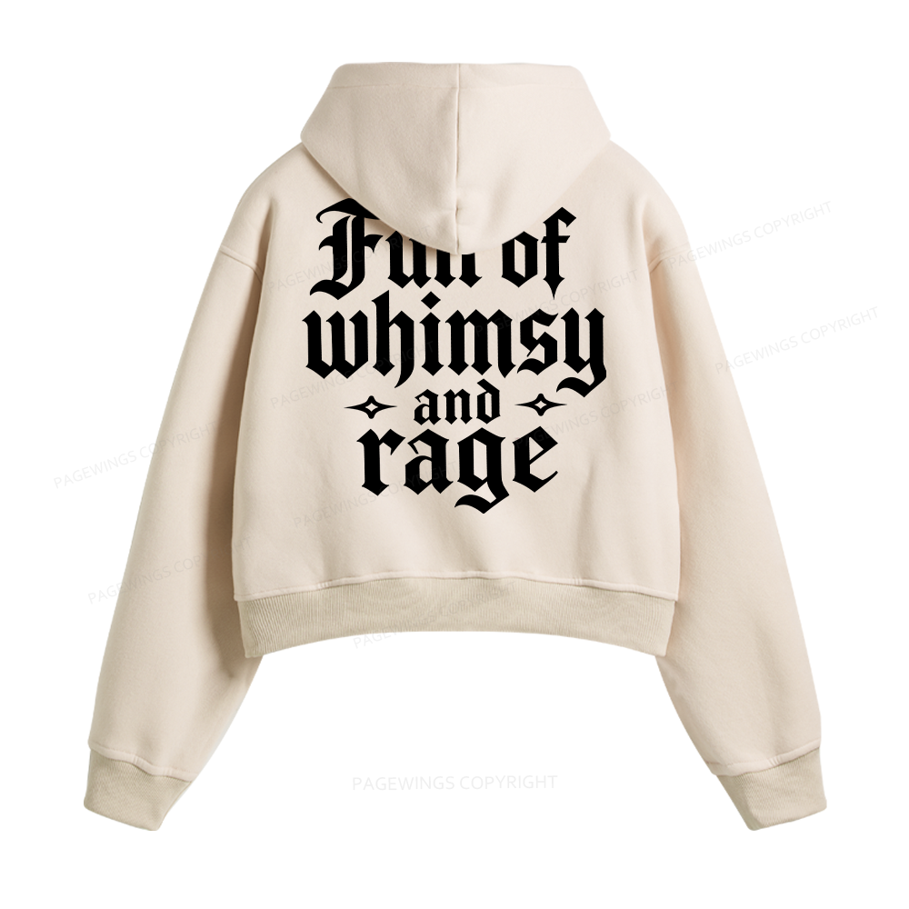 Pagewings Full of Whimsy and Rage Fleece Zip-Up Hoodie