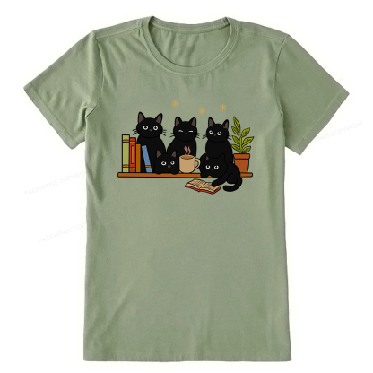 Pagewings Cat On Bookshelf Unisex Classic T-shirt