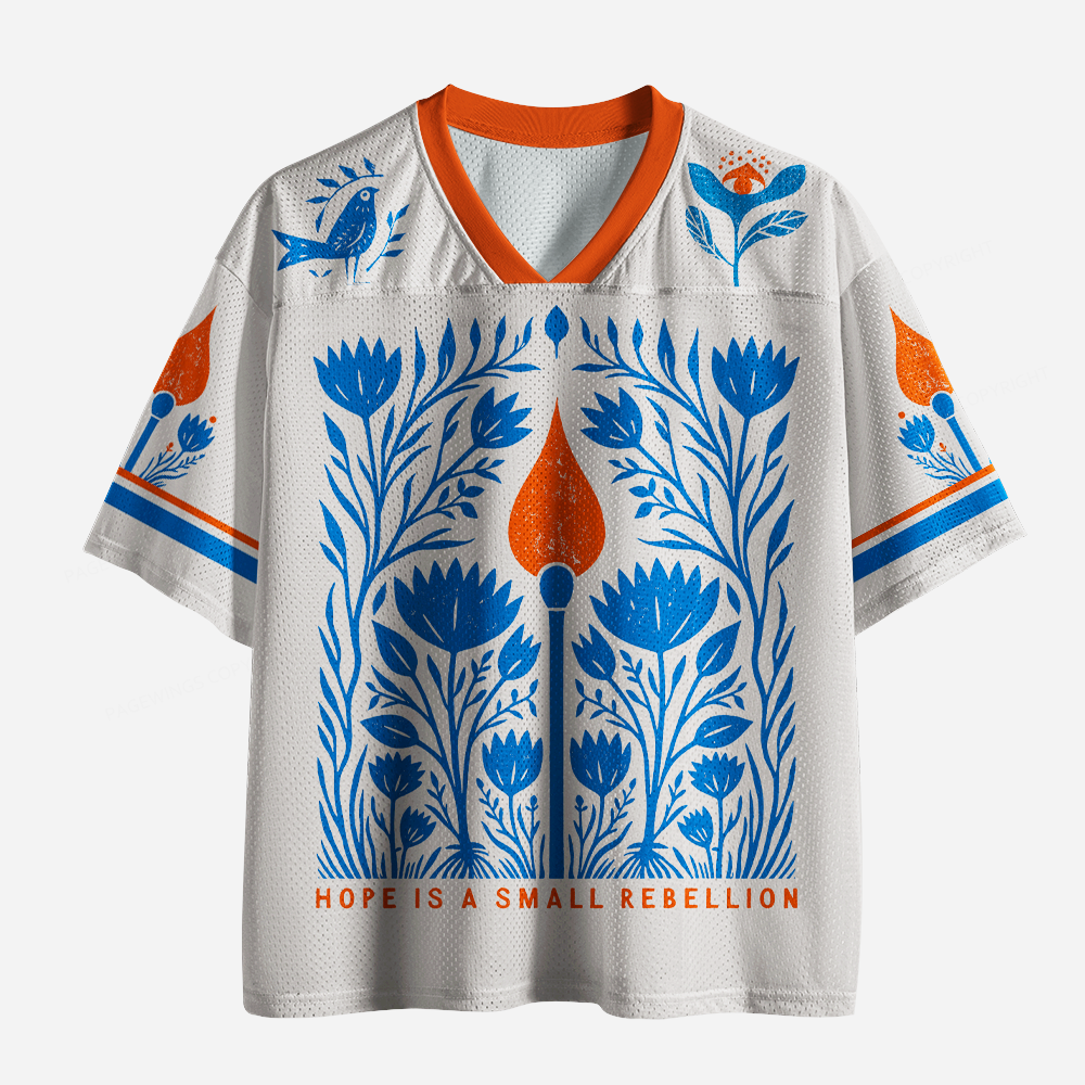 Pagewings Hope Is A Small Rebellion Unisex Mesh Jersey